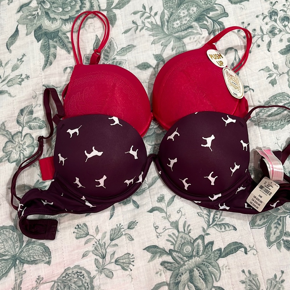 Brand new Bra lot of 2 34B push up VS Pink and Mopas